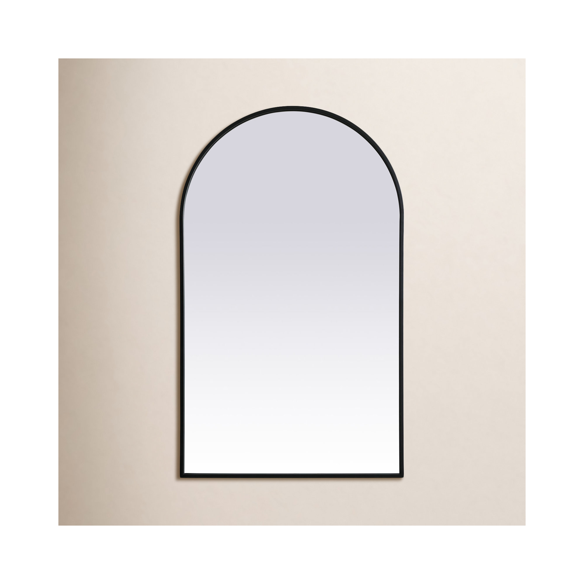 Sabine Metal Arch Wall Mirror, 40" x 24", Black