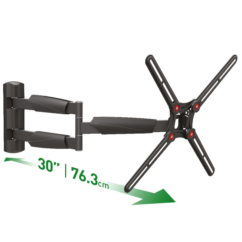 Barkan Extra Long Black Full Motion TV Wall Mount for 13"-65" Screens