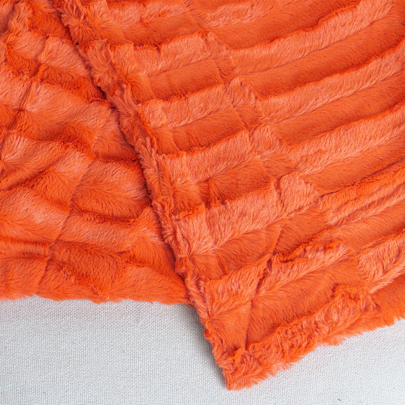 Jeté en fausse fourrure Saga, Orange brûlé