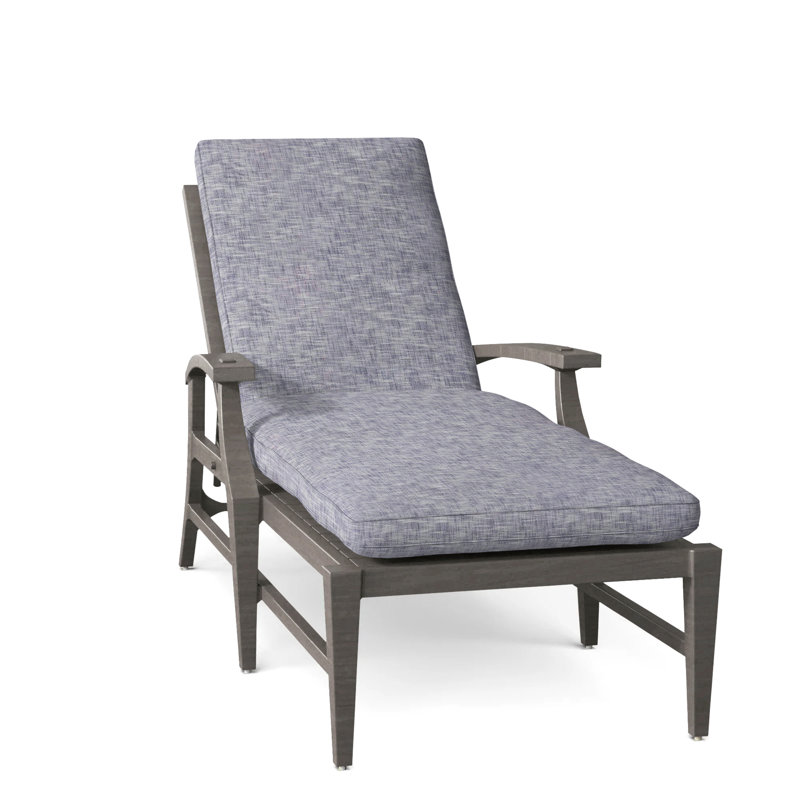 Croquet Aluminum Outdoor Chaise Lounge, Welt, Slate Gray, Verona Mist