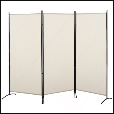 6' 3 Panel Room Divider, Indoor Privacy Screen For Home, Beige