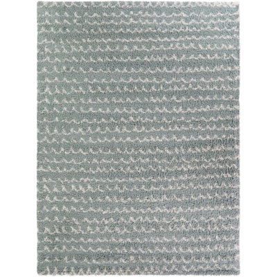 Marcial Light Blue Kids Modern Squiggle Area Rug