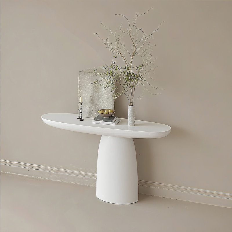 Table de véranda moderne et simple., Blanc, H 33,4 po x l 47,2 po x P 11,8 po