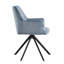 Chaise de bureau moderne, base en métal capitonnée losange bleu noir
