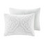Ensemble de housse de couette à motif de médaillon 3 pièces très grand / très grand - gris blanc, avec fermeture à boutons et tissu de literie inclus, repos confortable