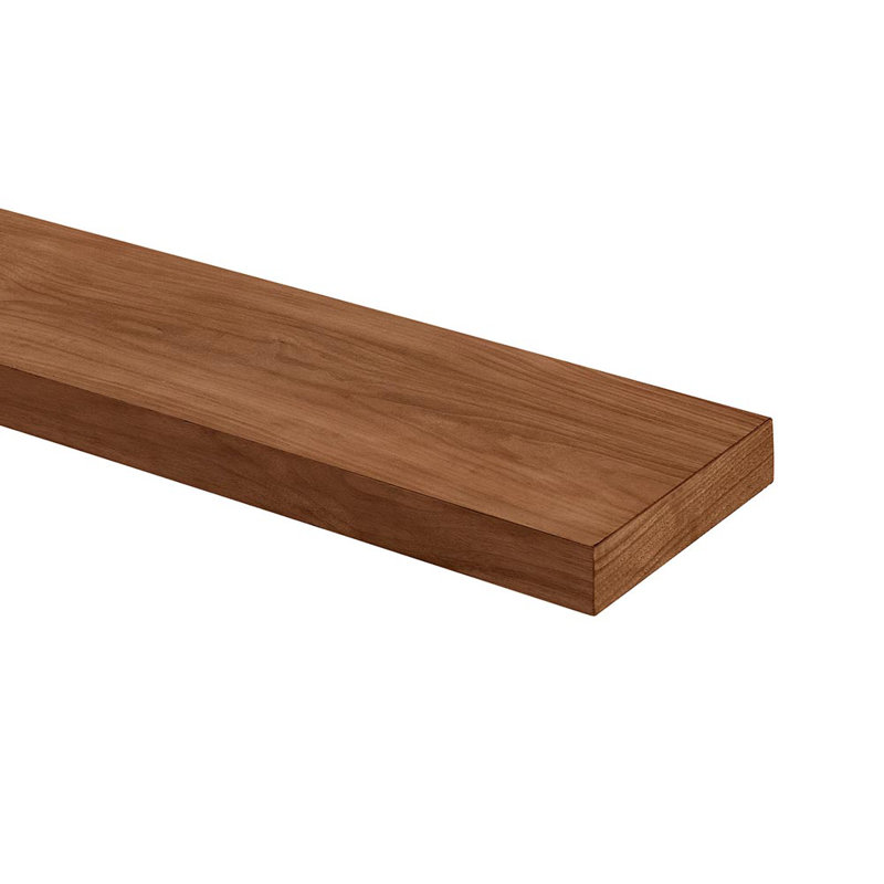Alma Walnut Wood Floating Shelf, 72", Matte Clear