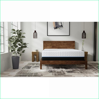Mattresses, 14 Inch Copper Infused Plush Memory Foam Queen Mattress | White+Gray | Foam