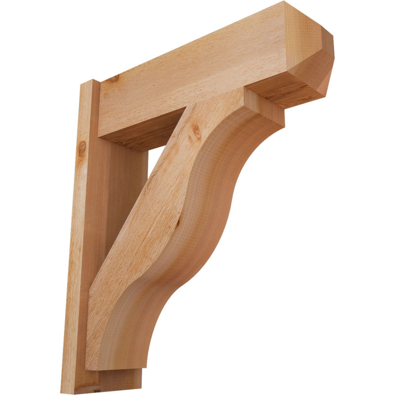 Persienne en bois rustique Funston Craftsman, P 26 po x H 30 po, Cèdre rouge de l'Ouest de 8 po (sciage brut)