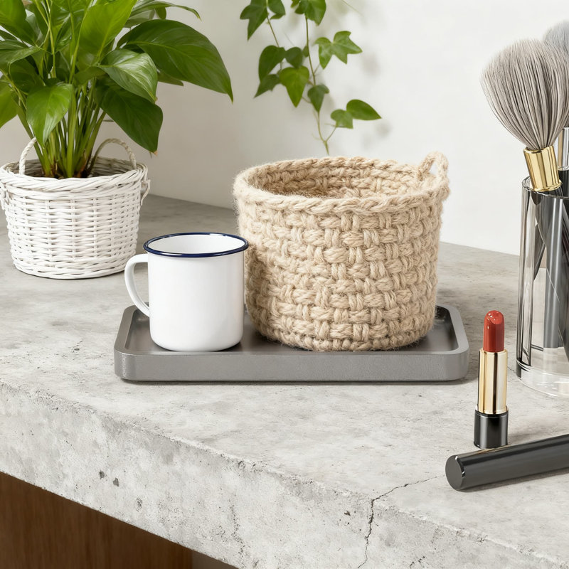 Bathroom Vanity Tray For Countertop Organization, Multi-Purpose Decorative Tray For Makeup, Perfume, Jewelry, Soap Dispenser, And Kitchen Spices, Compact And Durable Design