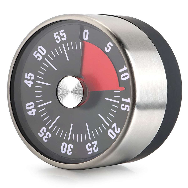 Stainless Steel Timer, Black