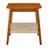 23" Mid-Century Side Table With Woven Shelf, Boho Side Table With Storage