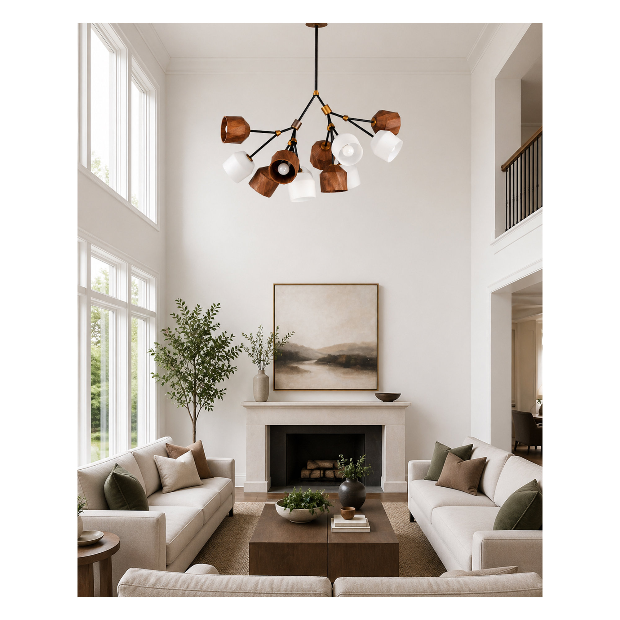 Mirielle Pendant, 25.5" H x 40.75" W x 40.75" D, 12