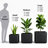 Kute Nest Indoor/Outdoor H18" Cubo Fiberstone Planter - Tricorn Black - Pot Opening 15"-2110195489-2110195491