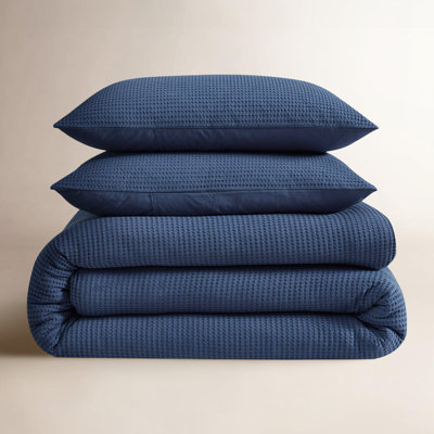 Cotton Waffle Duvet 3 Pc 