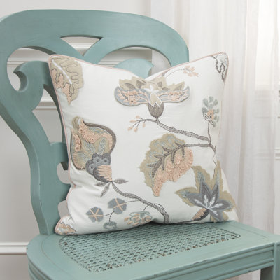 Embroidered Cotton Throw Pillow