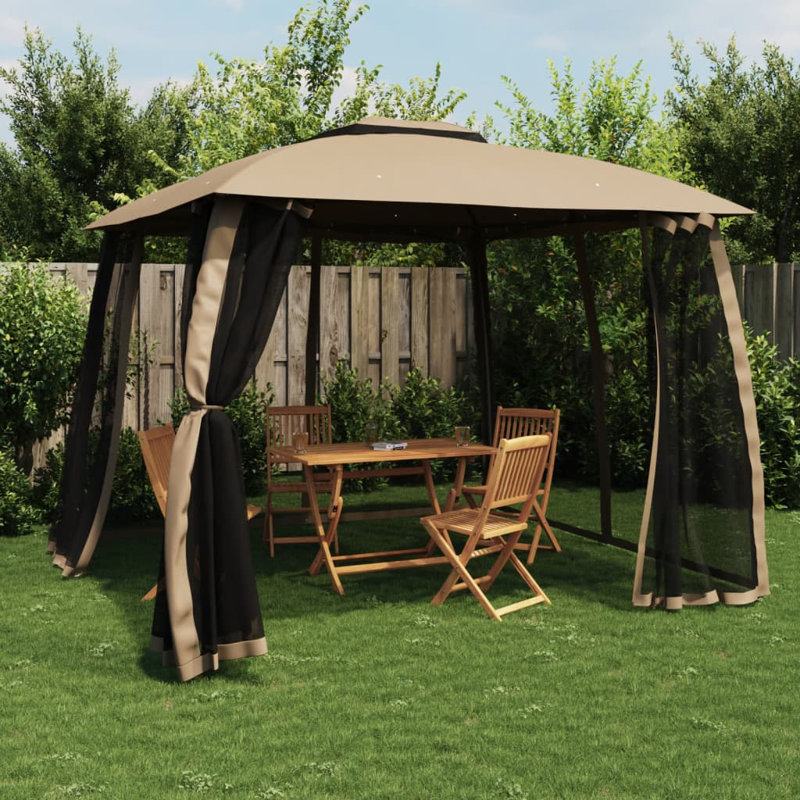 3m x 3m Powder Coated Steel Gazebo, Taupe