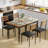 5-Piece Dining Table Set with 4 Chairs, Rectangular Space-Saving Kitchen Set with Cushions-1777366755-1777366752