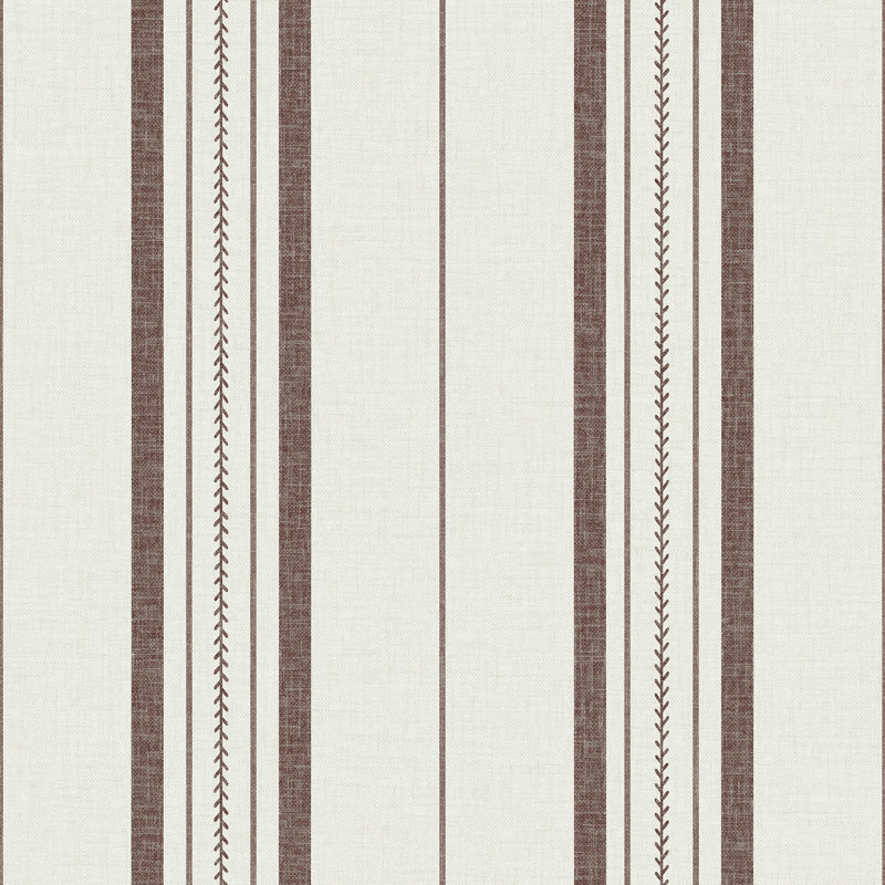 Papier peint adhésif rayé marron Townhouse, Rouge