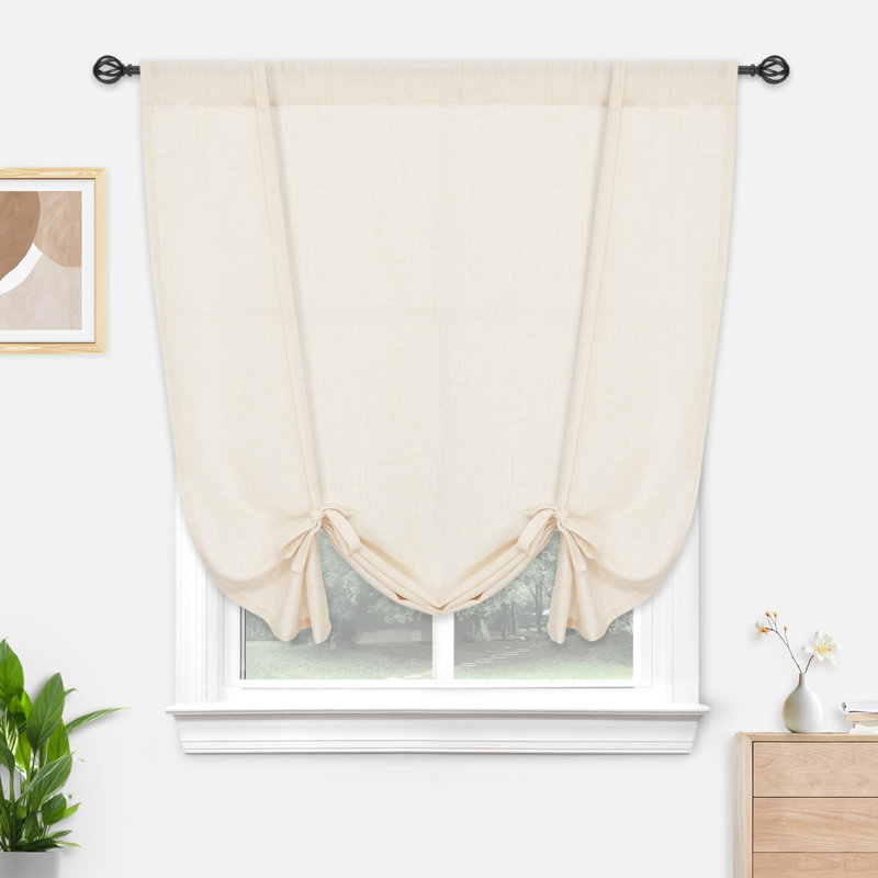 Rideau semi-transparent Merissa, L 45 po x L 63 po, Beige