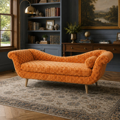 Chaise longue à accoudoirs à volutes Classic