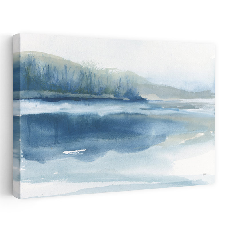Bleu brouillard II - art brouillard bleu brouillard bleu, H 16 po x l 24 po