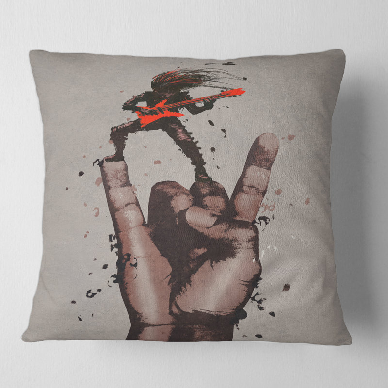 Housse de coussin carré Rock and Roll, 16" x 16"