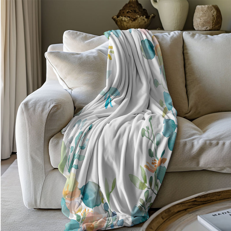 Pastel Flower Designs - 1 pièce Sherpa Premium, Lit simple
