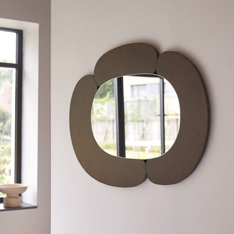 Eda Novelty Solid Wood Mirror, 44.88" x 29.13", Brown