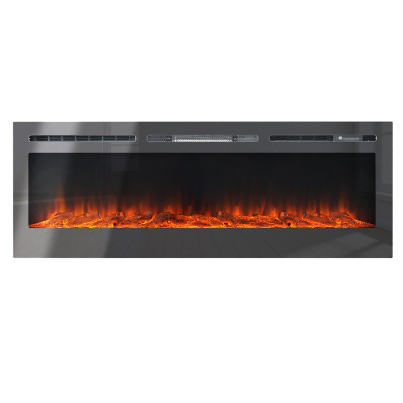 Electric Inset Fire, 54.4cm H x 101.6cm W x 14cm D, Black
