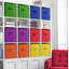 Bacs de rangement Sorbus 11 po - cubes de rangement pliables en tissu avec poignées, paquet de 12 - arc-en-ciel profond-1531593403-1531593405