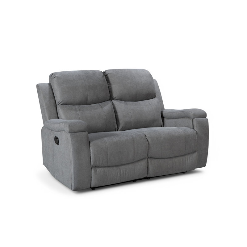 Chenille Fabric 3 + 2 Seater Manual Recliner Sofa Set, Dark Grey