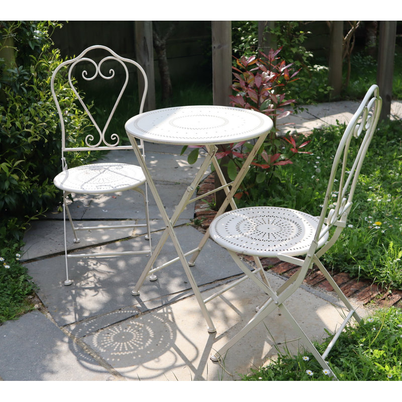 Annerieke 2 - Person Patio Dining Set with Round Table, White