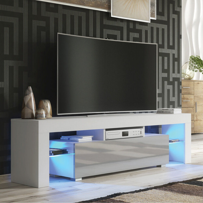Asani TV Stand for TVs up to 48", White/Grey