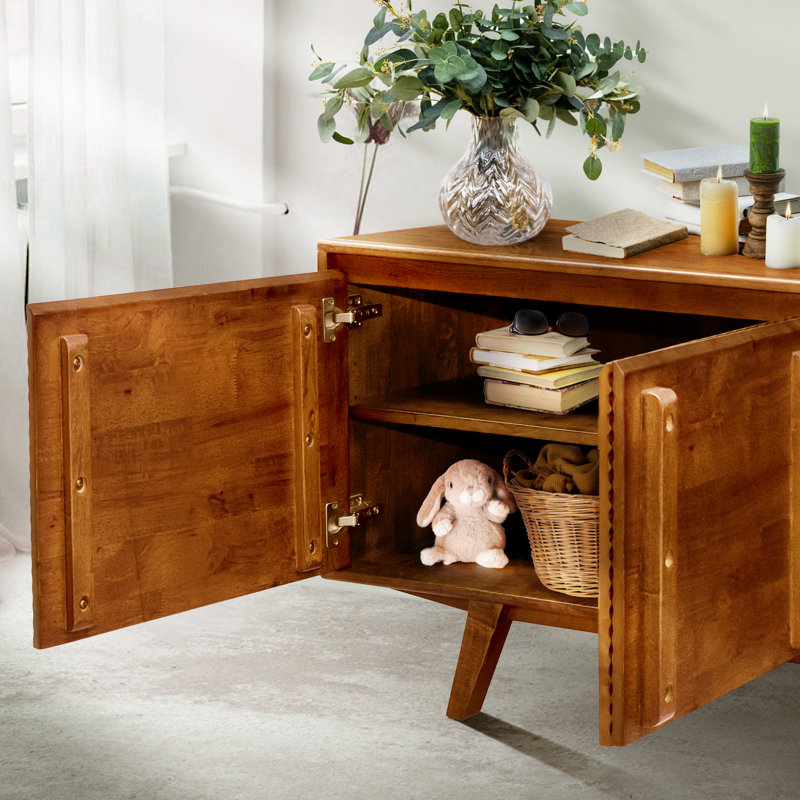 George Oliver Harmony TV Stand for TVs up to 75" Media Console Entertainment Center,, Caramel