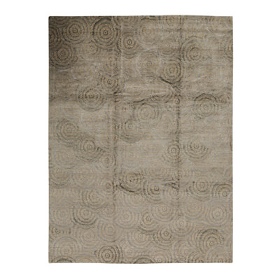 Windsom Hand Woven Silk and Wool Geometric Area Rug
