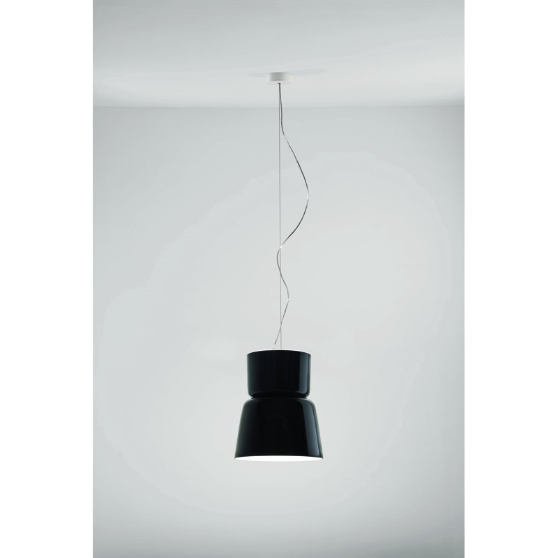 3 - Light Chrome LED Cone Pendant, Glossy Black, Yes
