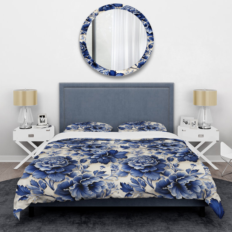 Ensemble de housse de couette à motif floral Regal Damask Splendor Victorian Pattern IV