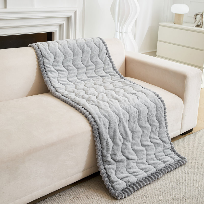 Coussin moelleux en fourrure de vison, coussin de canapé ondulé antidérapant, housse de canapé luxueuse très épaisse