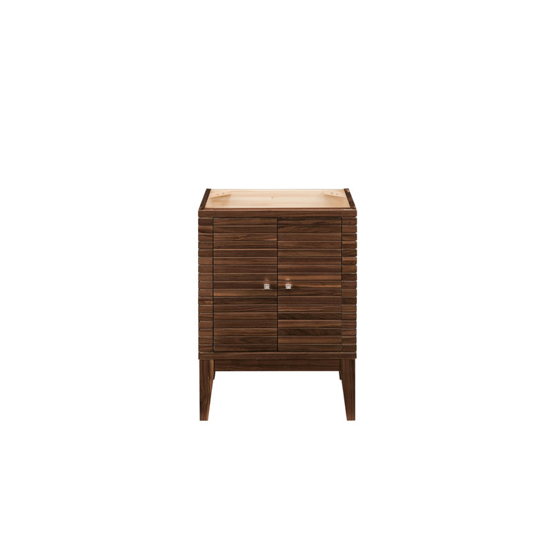 Linden 24'' W Single Bathroom Vanity Base, Mid-Century Walnut