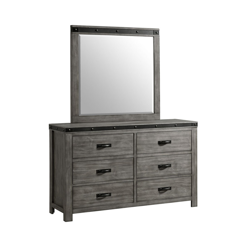 Commode double 6 tiroirs avec miroir Serena