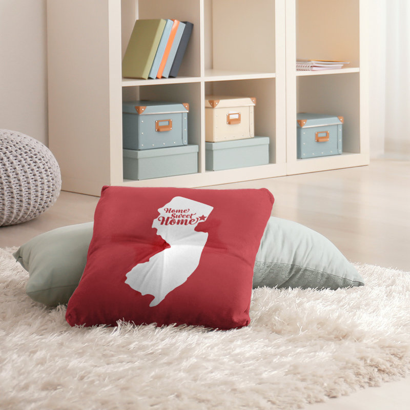 Coussin Sweet Home, 26 po x 26 po, Vert, Ville de Jersey