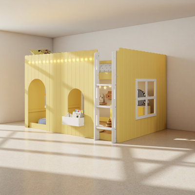 Lit mezzanine pour enfants avec lumière DEL chaude