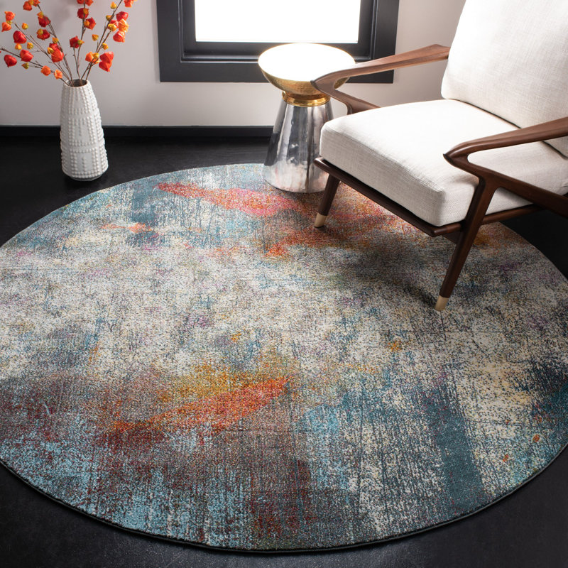 Marques Performance Abstract Rug, Round 6'7"