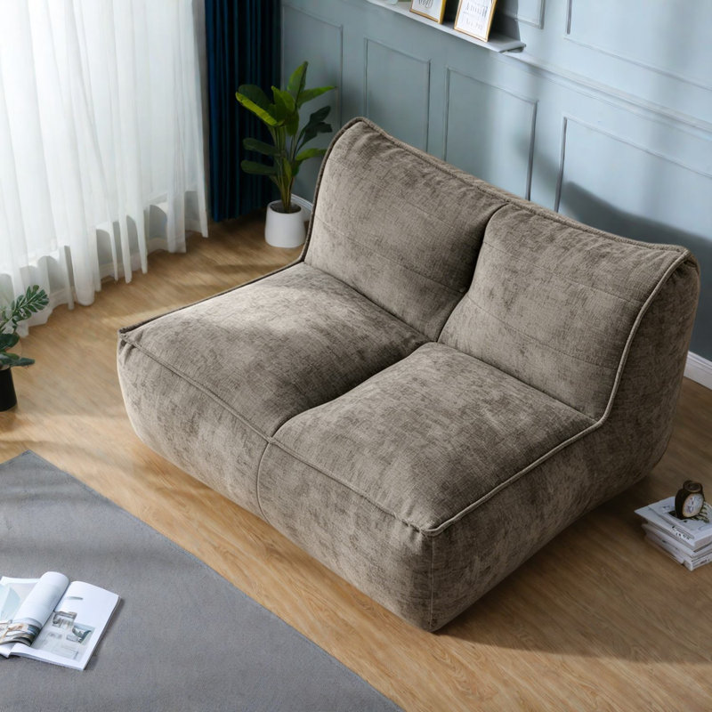 Canapés à compression, fauteuil à billes compact en lin et coton pour la maison