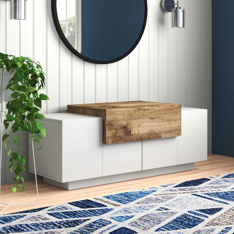Ebling Storage Bench, White/Brown