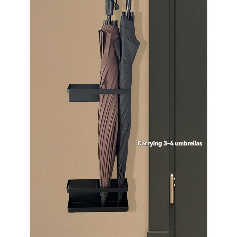 Porfirie Plastic Freestanding Umbrella Stand, Black