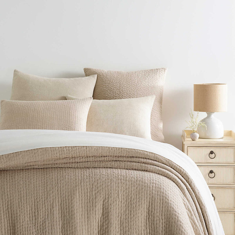 Linen Chenille Natural Sham, Euro