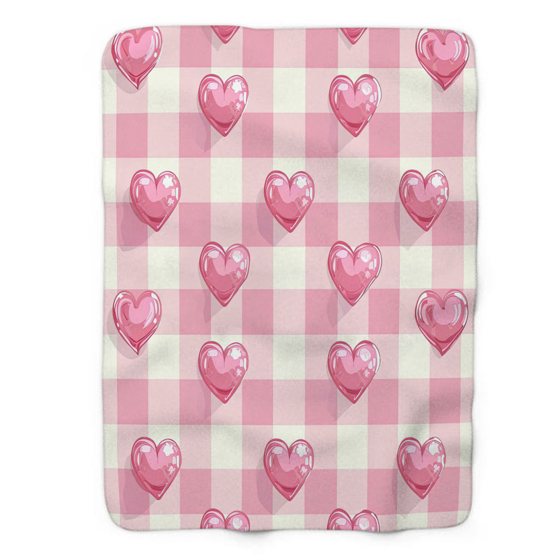 Motif à carreaux affectueux - jeté Sherp de qualité supérieure 1 pièce, L 50 po x L 60 po