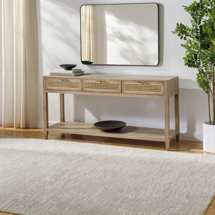 Bertus Machine Woven Polyester Area Rug in Beige
