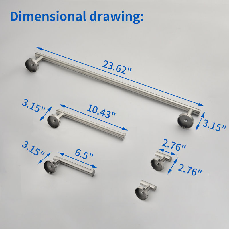5 - Piece Bathroom Hardware Set, Silver